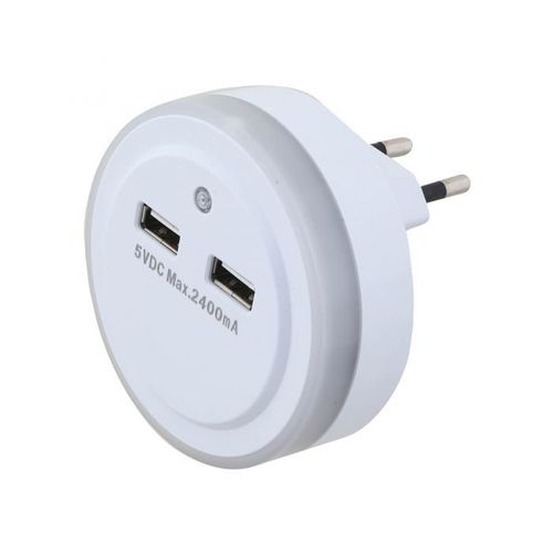 מנורת לילה ומטען 2XUSB פלוטו אור חם semicom