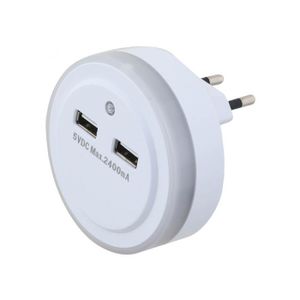 מנורת לילה ומטען 2XUSB פלוטו אור חם semicom