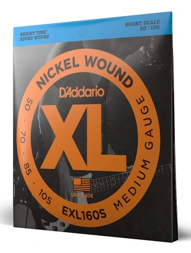 זוית נוספת D'Addario EXL160S Medium Short Scale Bass Strings