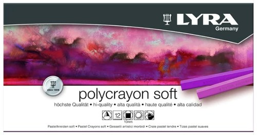 סט של 12 פסטל יבש רך POLYCRAYON SOFT צבעוניים