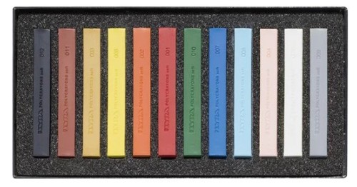 סט של 12 פסטל יבש רך POLYCRAYON SOFT צבעוניים