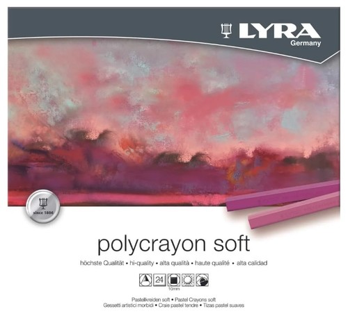 סט של 24 פסטל יבש רך POLYCRAYON SOFT צבעוניים