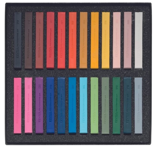 סט של 24 פסטל יבש רך POLYCRAYON SOFT צבעוניים