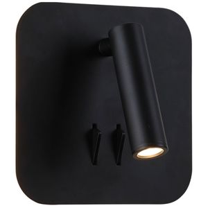 מנורת צמוד קיר קריאה מרובעת 3W+6W IP20 גוף שחור אור חם Pointer יורולוקס
