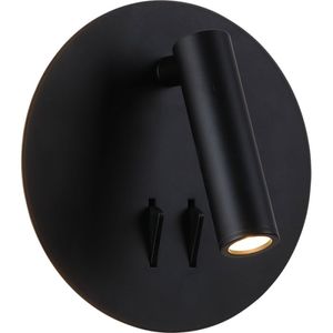 מנורת צמוד קיר קריאה עגולה 3W+6W IP20 גוף שחור אור חם Pointer יורולוקס