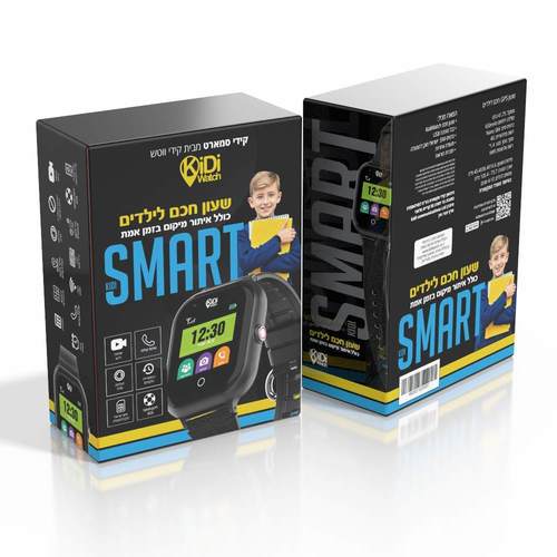 שעון טלפון חכם לילדים קידי ווטש Smart GPS 4G עם שיחות וידאו ואפליקציה מובנית - שחור Kidi Watch