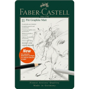 סט 8 עפרונות רישום Pitt Graphite Matt + אביזרים_3 Faber Castell