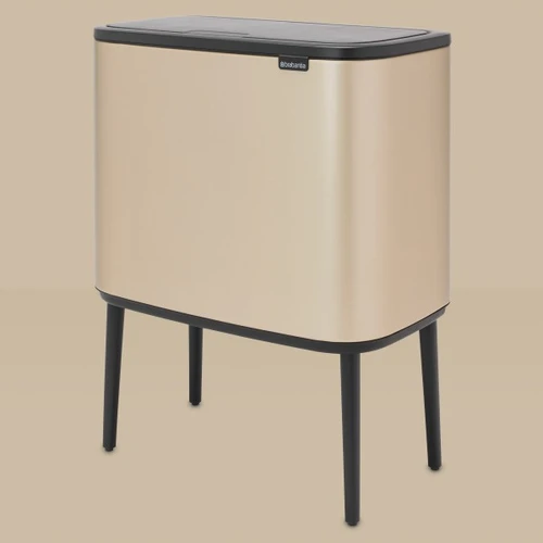 פח אשפה למטבח ברבנטיה BO brabantia טאץ הפח עם הרגליים 36 ליטר צבע זהב מטאלי / שמפניה מקט Y-304583 - עולם הפרזול 06