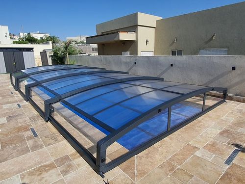 קירוי בריכה טלסקופי קשיח Majorca 4x6 מק