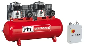 מדחס 500 ליטר 7.5X2 כ"ס 400V עם רצועה תוצרת FINI איטליה 