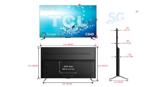 טלוויזיה TCL QLED 85C645 4K ‏85 ‏אינטש
