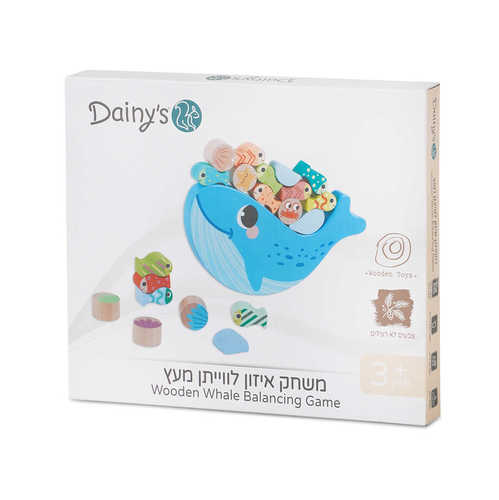 צעצוע עץ לוויתן צבעוני שיווי משקל - דייניז