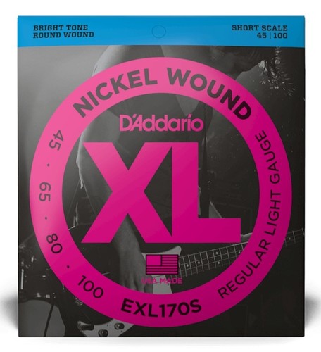 D'Addario EXL170S Regular Light Short Scale Bass Strings