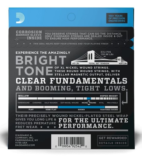 זוית נוספת D'Addario EXL170S Regular Light Short Scale Bass Strings
