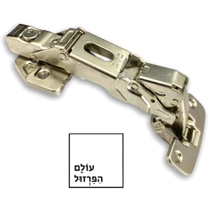 ציר ישר 155° | מ.ח 52 מ"מ - תואם Hettich | טריקה שקטה | קליפ + תושבת משוכללת - DTC