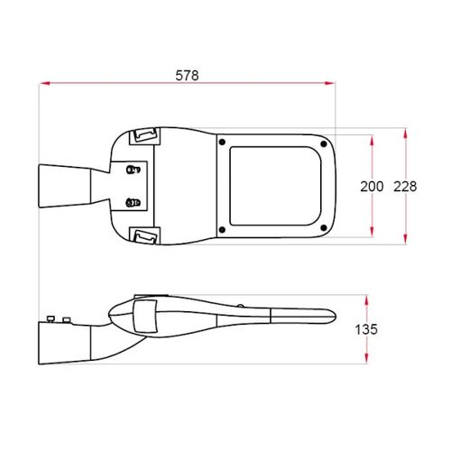 פנס רחוב Advance 4000K 90-305 VAC אינווטרוניקס דרייבר|פיליפס לד 60W יורולוקס 
