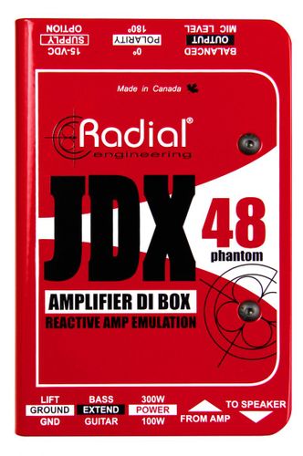 קופסת DI אקטיבי לחיבור מגבר גיטרה Radial JDX48
