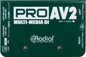 קופסת DI פאסיבי סטריאו לאפליקציות מולטימדיה Radial ProAV2