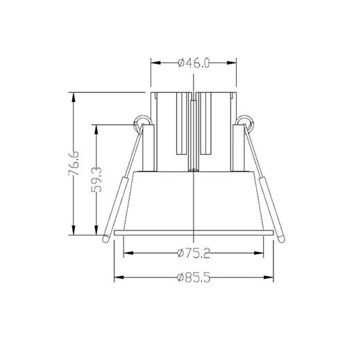 שקוע ניר NIR 12W קדח 75 מ"מ שחור אורבל ORBELL