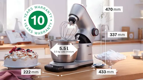 Kitchen machine with scale Series 8 OptiMUM 1600 W, דגם MUM9BX5S61 | כסף, שחור