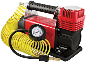 מדחס אויר לרכב 12V ספיקה כפולה, חיבור למצבר