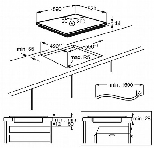 כיריים אינדוקציה Electrolux EIV644 אלקטרולוקס