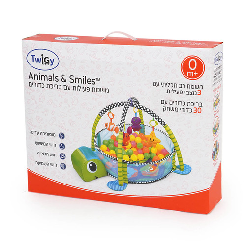 משטח פעילות עם בריכת כדורים - ™Animals & Smilesהמוצר נוסף לעגלה