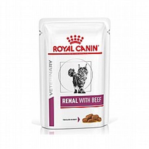 Royal Canin רויאל קנין(12 יח) 85 גרם מזון רפואי רטוב (פאוץ') לחתולים בוגרים לתמיכה באי ספיקת כליות (רנאל בקר)