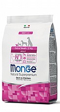 MONGE מונג 3 ק"ג מזון יבש לכלבים בוגרים מגזע קטן מאוד (אקסטרא סמול אדולט)