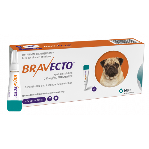 ברבקטו אמפולה נגד פרעושים וקרציות 4.5-10 BRAVECTO תוקף 02/28
