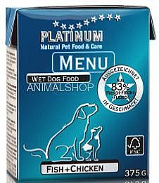 אוכל לכלבים שימור פלטינום דגים ועוף 375 גר
