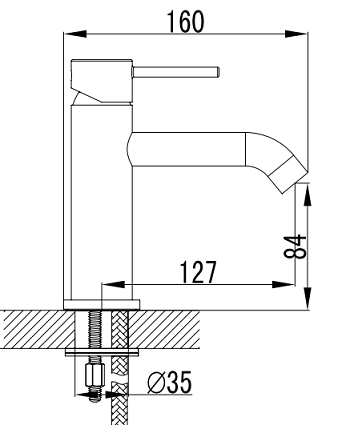 ברז נמוך 49802 גולד רוז  pvd סדרת רובי