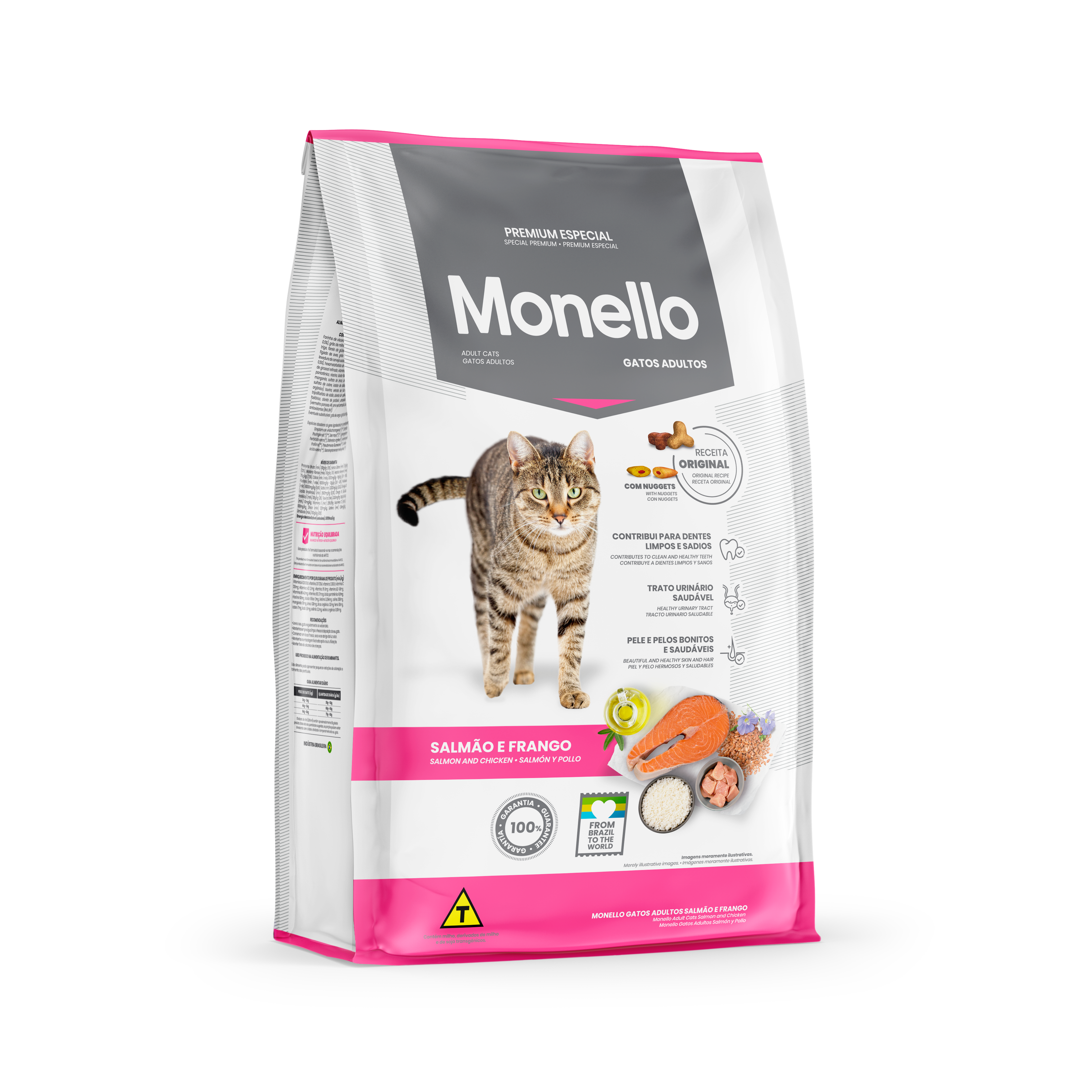 מונלו Monello אוכל פרימיום לחתולים בוגרים בטעם עוף וסלמון - 10.1 ק"ג