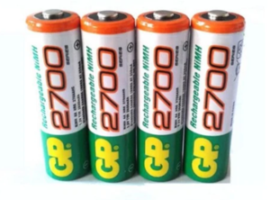4 סוללות נטענות 1.2V 2700mA AA GP