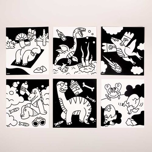 דפי צביעה מקטיפה - דינו