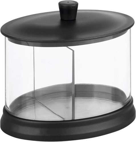 כלי מחולק שקוף /שחור מוברש GINA divided canister