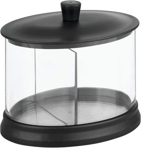 כלי מחולק שקוף /שחור מוברש GINA divided canister