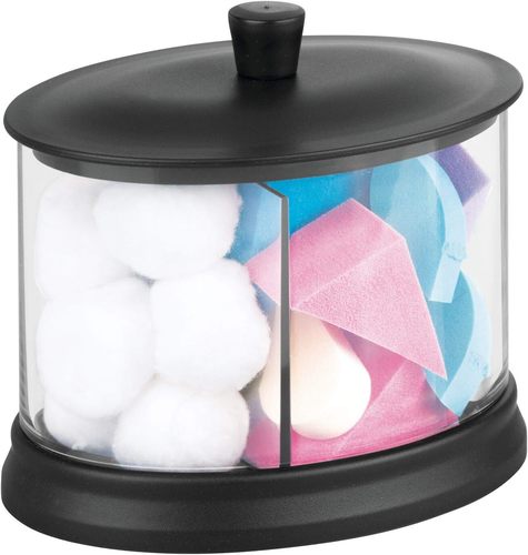כלי מחולק שקוף /שחור מוברש GINA divided canister