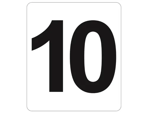 מדבקות מספרים שקופות עמידות במים 0-10 - דגם 1081