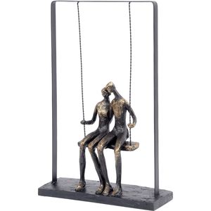 פסל ברונזה זוג על נדנדה Couple Sitting on Swing Sculpture 