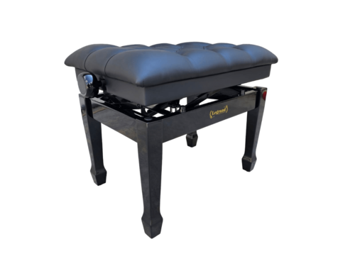 כסא פסנתר קפיטונאז' מפואר עם מנגנון הידראולי כפול PB-65 בצבע שחור מבית Legrand