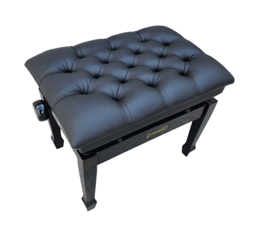 כסא פסנתר קפיטונאז' מפואר עם מנגנון הידראולי כפול PB-65 בצבע שחור מבית Legrand