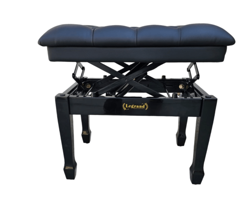 כסא פסנתר קפיטונאז' מפואר עם מנגנון הידראולי כפול PB-65 בצבע שחור מבית Legrand