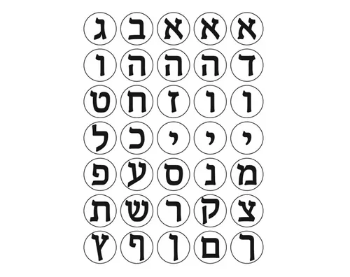 מדבקות אותיות דפוס בצורת עיגול שקוף - דגם 1257