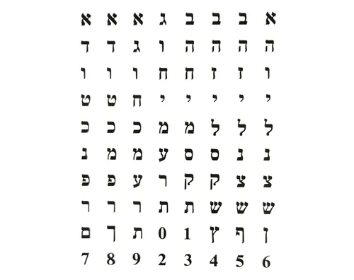 מדבקות אותיות דפוס ומספרים בצורת ריבוע שקוף - דגם 1407
