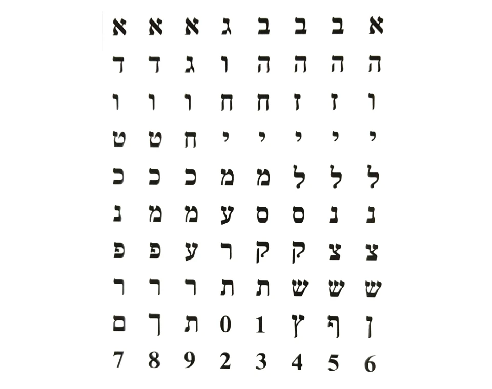 מדבקות אותיות דפוס ומספרים בצורת ריבוע שקוף - דגם 1407