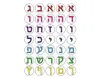 מדבקות אותיות דפוס צבעוניות בצורת עיגול שקוף - דגם 1258