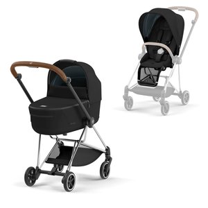 עגלת סייבקס מיוס 3 Mios שלד כסוף ידית בצבע חום עם ריפוד במגוון צבעים