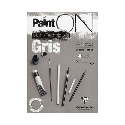 בלוק ציור PAINT-ON אפור 30 דפים 250 גרם A4
