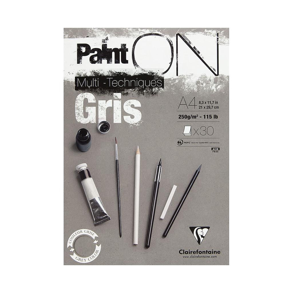 בלוק ציור PAINT-ON אפור 30 דפים 250 גרם A4